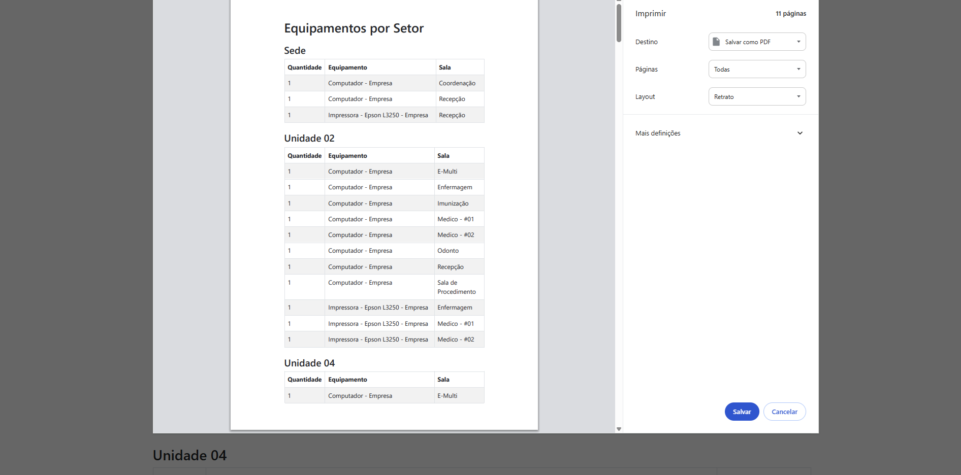 Gestão de Equipamentos - Screenshot 3